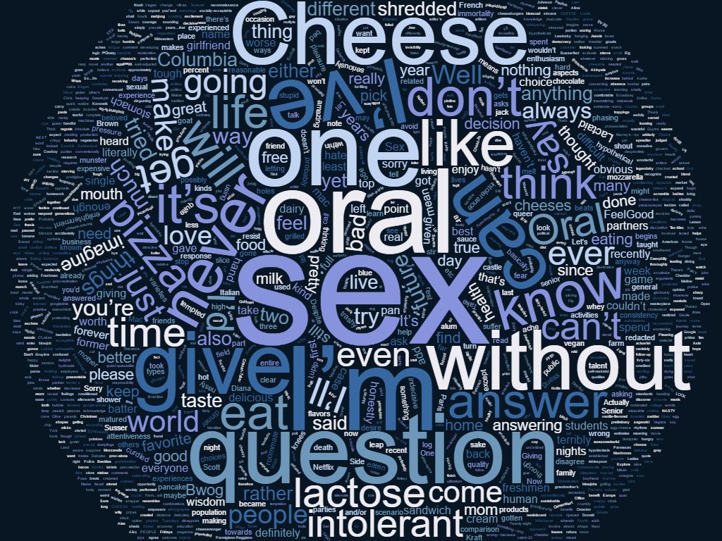 10 Years Later: Does Columbia Prefer Cheese Or Oral Sex?